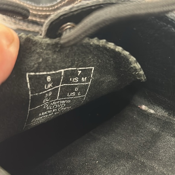 Doc Marten’s Black Metallic Floyd Brogues Loafer Shoes Leather Wing Tip Lug Sole - Picture 12 of 16